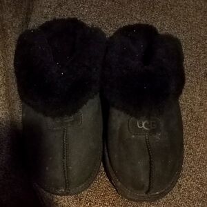 UGG Black Shearling Slippers